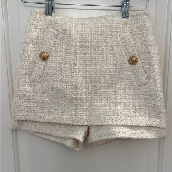 Maje Elegant Cream Tweed Women Shorts - Picture 1 of 13